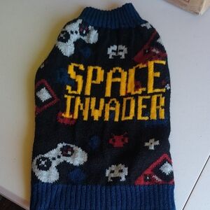 Space Invader Themed Black Sweater
